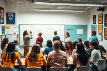 Imagem de pessoas participando de um curso motivacional para transformar sonhos em ações concretas.