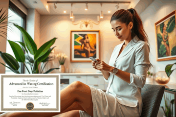 Profissional de estética realizando técnica avançada de depilação premium em cliente em ambiente de spa