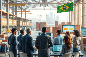 Imagem ilustrando estratégias avançadas de logística rentável para otimização em grandes empresas.