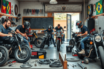 Um mecânico realizando manutenção personalizada em uma motocicleta
