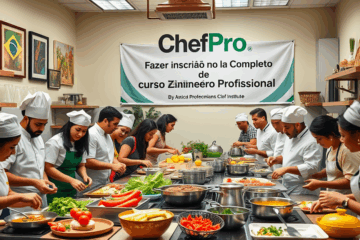 Imagem de um chef profissional ensinando alunos em um curso de culinária no ChefPro Institute