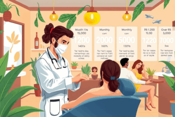 Uma profissional da área de depilação realizando um procedimento em um cliente, representando os possíveis salários do curso de Depilação Profissional.