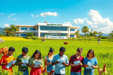 Imagem de alunos participando do Curso Técnico em Agropecuária no AgroMaster Técnico.