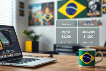 Imagem de um desenvolvedor de jogos trabalhando em um projeto de design digital, representando oportunidades salariais na área.