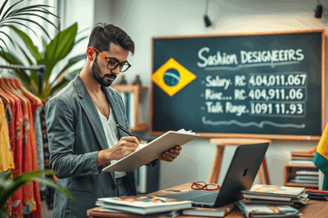 Estudantes aprendendo técnicas de moda e estilismo no FashionLab Academy, com foco em potencial salarial.
